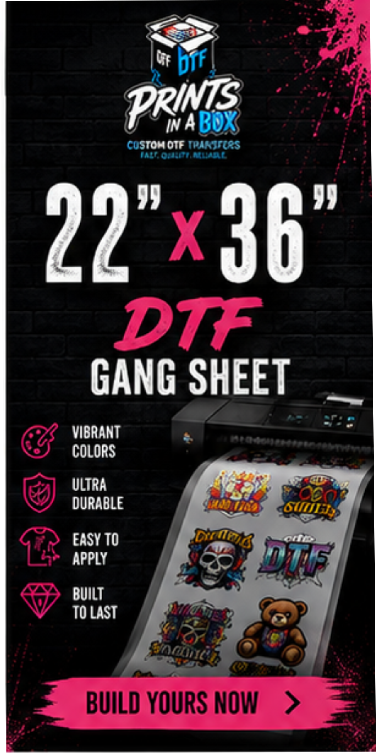 22" x 36" DTF Gang Sheet