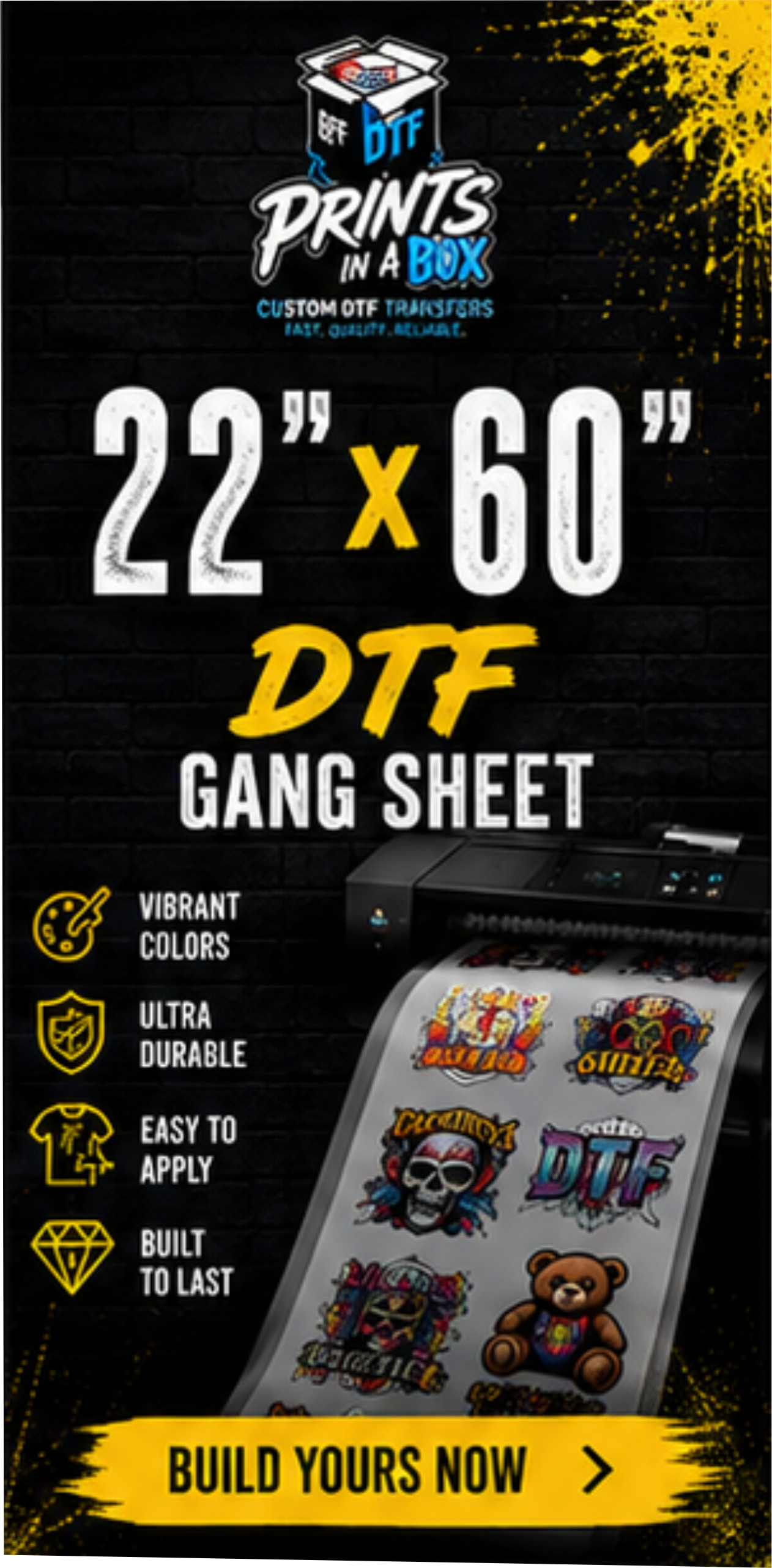 22" x 60" DTF Gang Sheet