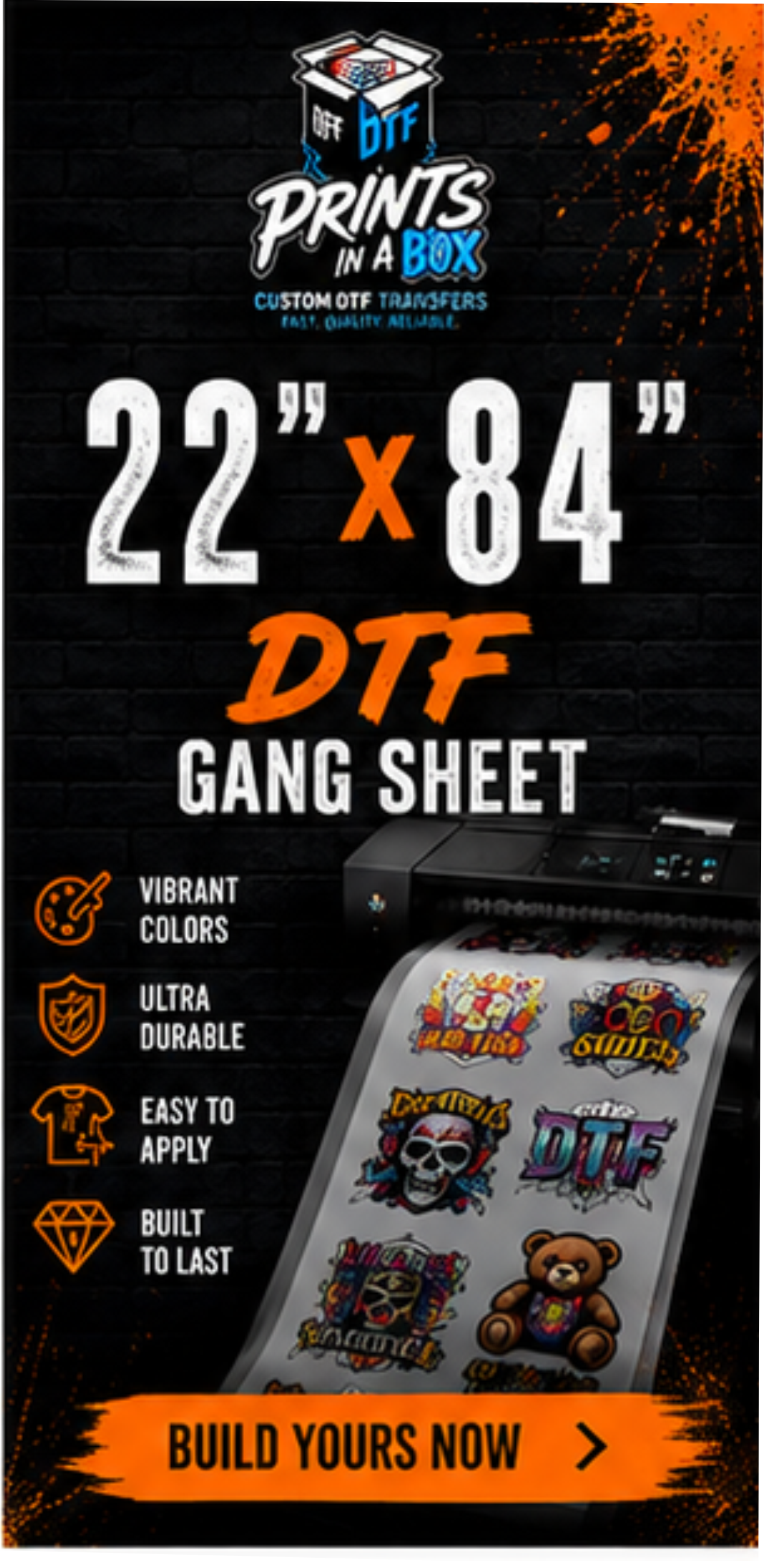 22" x 84" DTF Gang Sheet